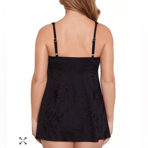 NWT 124.00 14 TAKINI TOP TUMMY-CONTROL BRA SUPPORT HIGH WAISTED TUMM BRIEF BLACK - Picture 2 of 9